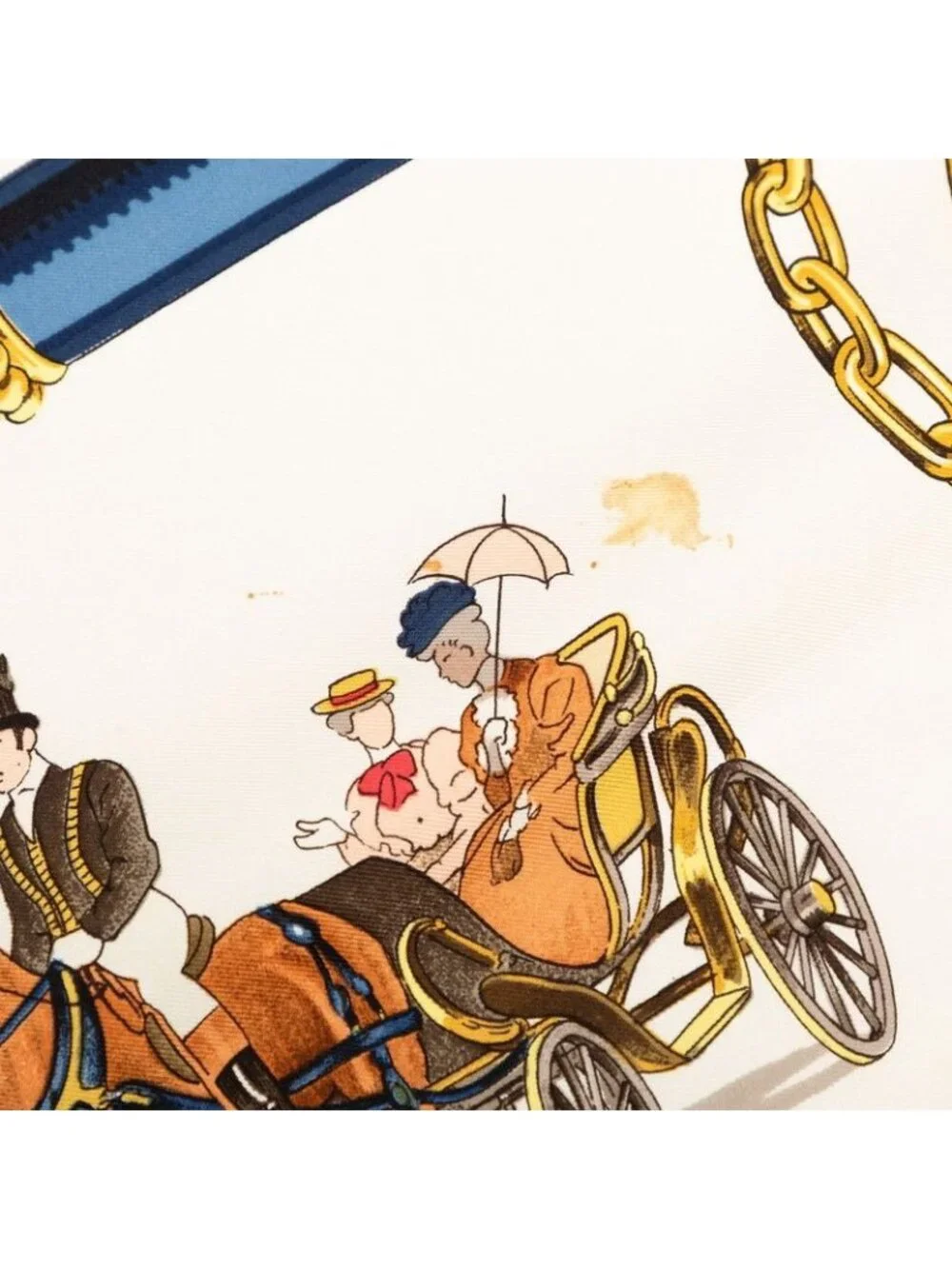 Hermes Carre 90 Equipages Carriage Scarf Navy Multicolor Silk